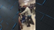Cell phone video shows the brawl at James River High School.